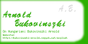 arnold bukovinszki business card